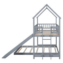 House Bunk Bed With Slide And Built In Ladder by HouseOfZazla