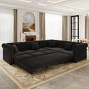 115.3" L-Shaped Sofa Couch with Pull-Out Bed