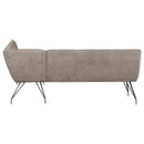 Dodson Fabric Upholstered L-Shaped Nook Dining Bench Taupe