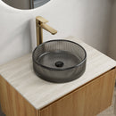 Sonny 14'' Bathroom Round Crystal Glass Sink without Faucet