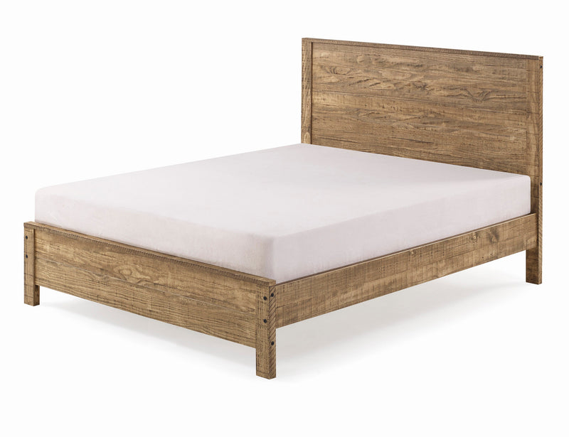 Albany Solid Wood Walnut Bed, Modern Rustic Wooden Twin Size Bed Frames Box Spring Needed