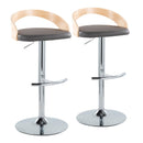 Grotto - Contemporary Adjustable Barstool, Swivel With Rounded T Footrest (Set of 2) by HouseOfZazla