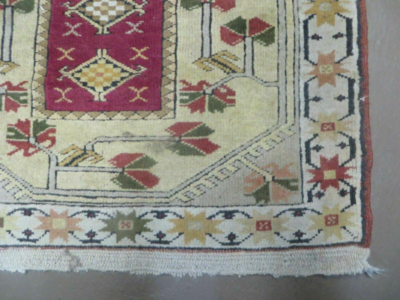 3' X 5' Vintage Handmade Turkish Turkey Oushak MILAS Wool Accent Rug Carpet Nice