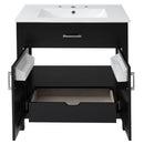 Bathroom Vanity With Sink And Ample Storage, Rectangular Undermount Sink - Black by HouseOfZazla