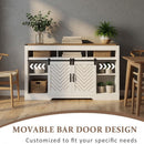 TV Stand With Sliding Barn Doors And Adjustable Storage - White / Oak by HouseOfZazla