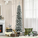 HOMCOM 6' Tall Unlit Snow Flocked Artificial Christmas Tree