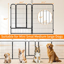 Dog Playpen, 16 Panels Pet Exercise Pen Indoor / Outdoor Fence With Anti Skid Base - Black by HouseOfZazla
