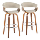 Vintage Mod - Mid Century Modern Fixed Height Barstool With Swivel With Round Footrest (Set of 2) by HouseOfZazla