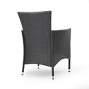 Dimensional Outdoor Dining Chair With Cushion Seat And Iron Frame (Set of 2)
