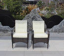 2-Piece Liberatore Dining Chairs with Beige Cushions by HouseOfZazla