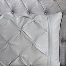 7 Piece Tufted Comforter Set Grey Queen