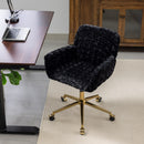 Office Chair, Artificial Rabbit Hair Home Office Chair With Metal Base, Adjustable Desk Chair Swivel Office Chair, Vanity Chair by HouseOfZazla