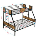 Modern Metal Bunk Bed With Side Ladders And Guardrail by Unique Piece Furniture