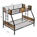 Modern Metal Bunk Bed With Side Ladders And Guardrail by Unique Piece Furniture