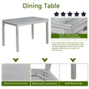 5 Piece Wooden Dining Table Set, Kitchen Table Set with a Rectangular Table and 4 Upholstered Chairs, Wooden Dining Room Table with Crystal Decoration and Chairs Set for Kitchen, Dining Room, Gray