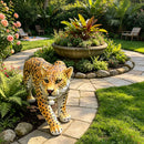 Realistic Leopard Garden Statue - 32" Lifelike Resin Cheetah Sculpture