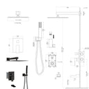Wall Mounted Square Shower System With Waterfall Tub Spout And 12" Shower Head - Oil-Rubbed Bronze by HouseOfZazla