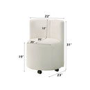Side Chair With Swivel (Set of 2) - White by HouseOfZazla