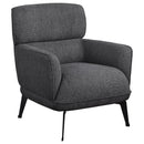 Andrea Upholstered Crescent Arm Accent Chair Grey