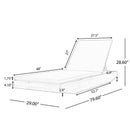 Acacia Wood Chaise Lounge with Teak Finish and Water-Repellent Cushion