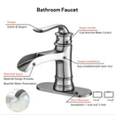 Waterfall Spout Bathroom Faucet With Single Handle And Pop Up Drain - Brushed Nickel by HouseOfZazla