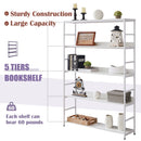 5-Tier Home Office Bookcase Open Bookshelf Storage Large 5 Shelf Bookshelf Furniture with Metal Frame, White