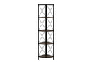 4-Tier Corner Bookshelf with Marble Look and Metal Frame by HouseOfZazla