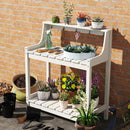Potting Benches for Outside, HDPE Garden Potting Table with Storage by HouseOfZazla