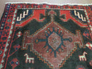 4' X 8' Antique Handmade India Geometric Oriental Tribal Wool Rug Red