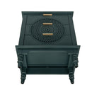 Hollow Carved 3 Drawer Dresser With Metal Handles, Storage Chest For Living Room Or Bedroom - Blackish Green by HouseOfZazla