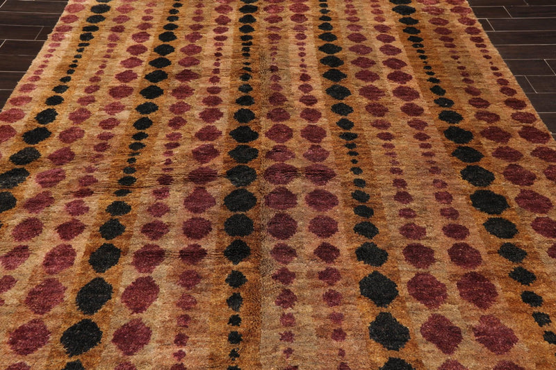 7'11" x 9'11" Hand Knotted 100% Jute Thick Pile Area Rug Modern Tan