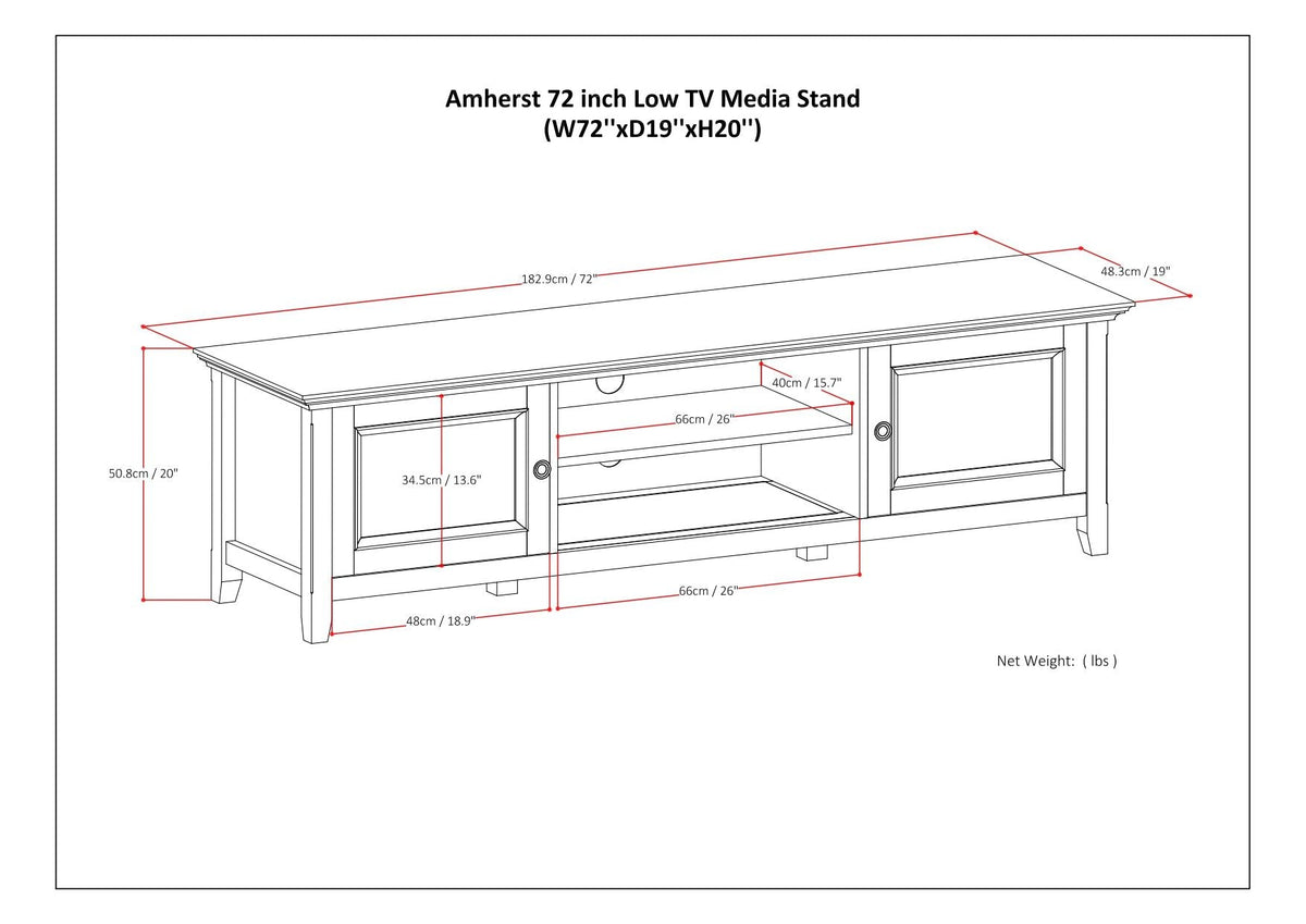 Amherst - Low TV Media Stand - Hickory Brown, photo 7 of 11