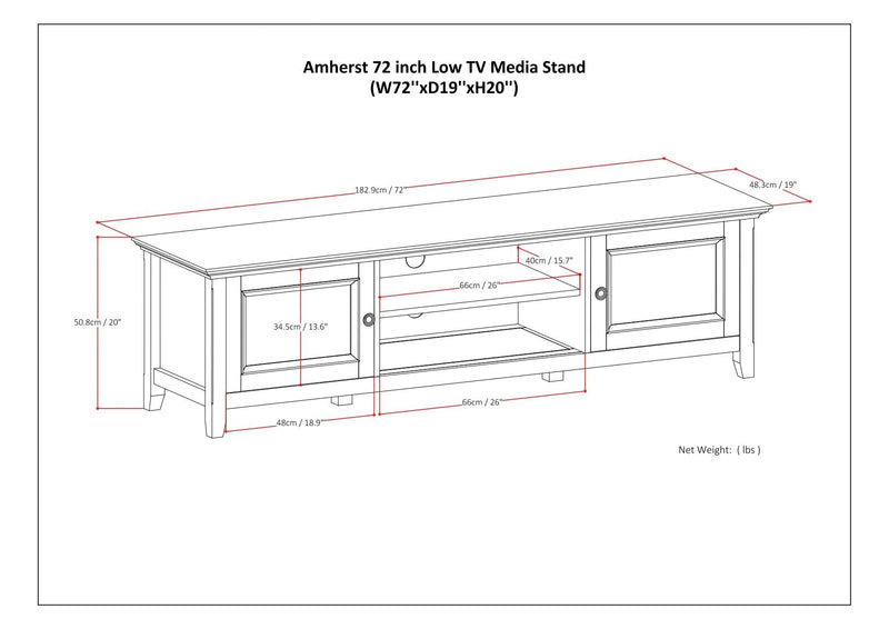 Amherst - Low TV Media Stand - Hickory Brown, photo 7 of 11