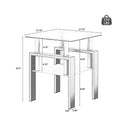 Modern Tempered Glass Tea Table, End Square Table For Living Room by Unique Piece Furniture