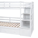 Bunk Bed With Storage Staircase, Slide, Desk, Drawers, And Shelves by HouseOfZazla