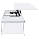 Briana - 2 Piece Coffee And End Table Set With Lift Top Legs - Gloss White by HouseOfZazla