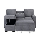 Territory - Pull Out Sofa Bed With Design - Dark Gray by HouseOfZazla
