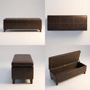 Rectangle Storage Ottoman Bench For Living Room - Brown by HouseOfZazla