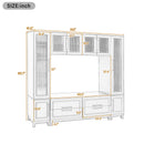 Wall Unit Modern Entertainment Center With Glass Doors