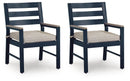 East Beach - Arm Chair With Cushion (Set of 2) - Blue by Unique Piece Furniture