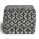 Briella - Square Woven Outdoor / Indoor Pouf - Gray / White