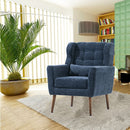 Modern Accent Chair, Arm Chairs For Living Room, Upholstered Mordern Armchair, Comfy Soft Padded Lounge Chair In Small Space, Bedroom, With Pillow, Solid Wood Leg by HouseOfZazla