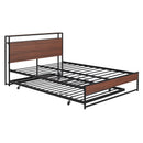 Platform Bed Frame With Trundle, USB Ports And Slat Support, No Box Spring Needed by Unique Piece Furniture