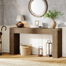 Console Table With Vertical Slat Legs For Entryway - Rustic Brown by HouseOfZazla