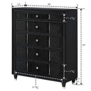1 Piece Tall Chest Upholstery Textured - Black