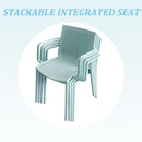 4 Modern Stackable Plastic Armchair Matched With Round Table by HouseOfZazla