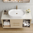 Modern 39.3 Wall-Mounted Bathroom Vanity with Ceramic Sink