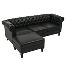 U-style 85" Modern 4-Seater L-Shaped Sectional Sofa with Storage Ottoman
