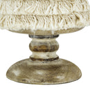 D5.1x21.7" Fringes Embellished Cone With Wooden Base
