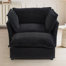 Modern Cozy Upholstered Armchair Sofa With Movable Ottoman by HouseOfZazla